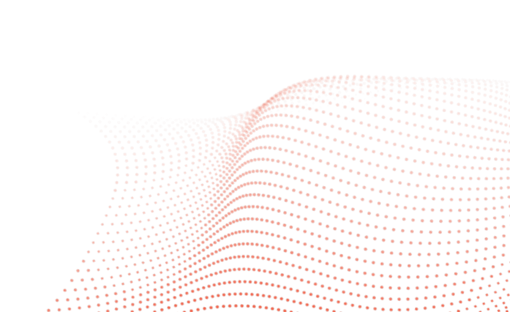 Digital image of a curved red waveform made of dots on a green background, representing audio visualization or digital signal processing