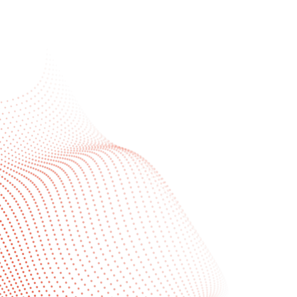 Digital image showing a wavy red dotted pattern on a green background, evocative of sound waves or a digital landscape