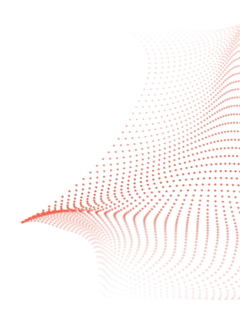 Computer-generated image of red dotted lines forming a wavelike structure on a green backdrop, indicative of digital data analysis or sound waves